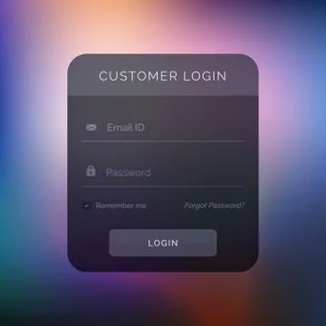 Dark user interface design for login template Stock Illustration