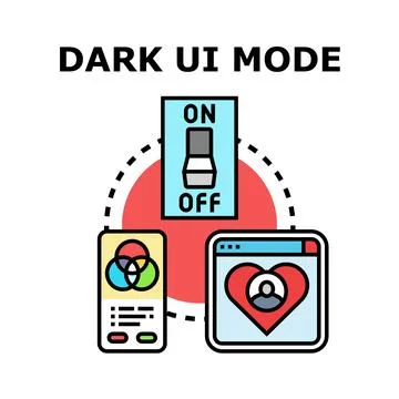 Dark user interface mode concept illustration Stock Illustration