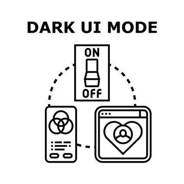 Dark user interface mode concept illustration Stock Illustration