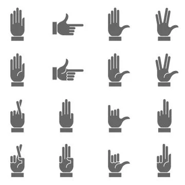 Dark Vector Hand Signs Collection Stock Illustration