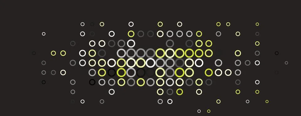 Dark vector layout with lime, gray and white circle. Black background textured Stock Illustration