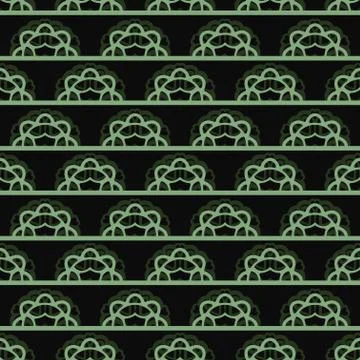 Dark vector pattern with green horizontal lace illustration Stock Illustration