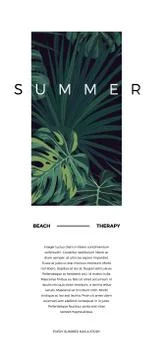 Dark vector tropical typography postcard design with green jungle palm leaves Stock Illustration