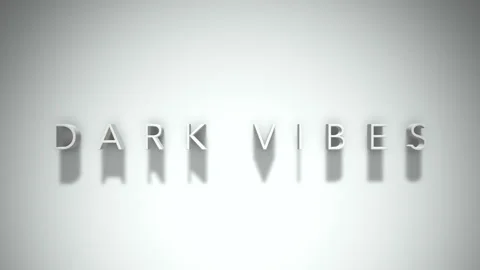 Dark vibes 3D title animation with shadows on a white background 스톡 동영상 297510269