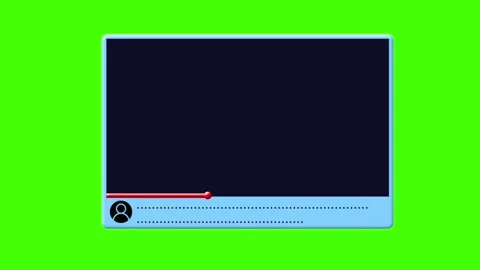 Dark Video Player Interface Mockup on Green Screen Seamless Loop Animation Vídeos de archivo 341600970