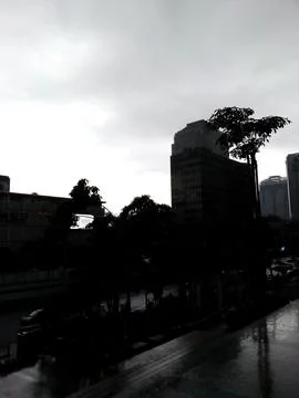 Dark view building Stock Photos