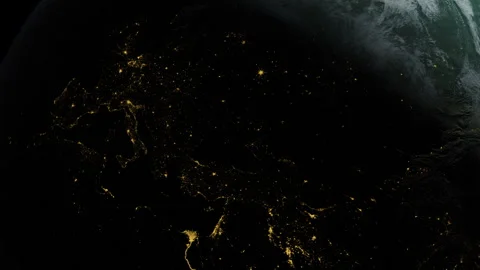 Dark view of the Earth from above Stock Footage 261507303
