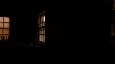 Dark view from interior of a home. Walki... | Stock Video | Pond5