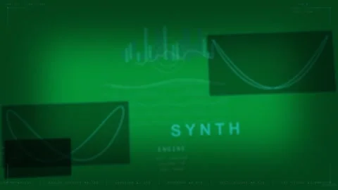 Dark vignette and teal markers causing SYNTH HUD pulsing, visualizing audio, Stock Footage 333972043