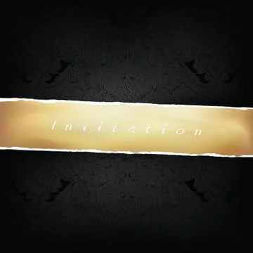 Dark vintage patterned background with golden tape. vector, eps10 Illustrazione stock