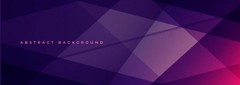 Dark violet and pink abstract modern wide banner with geometric shapes. Colorful Stock Illustration