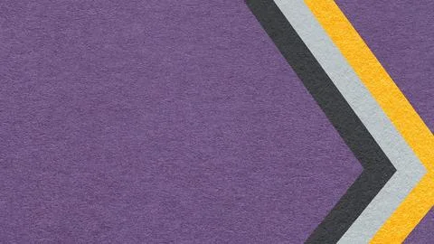 Dark violet paper texture background with yellow black chevron stripes and .. Stock Photos
