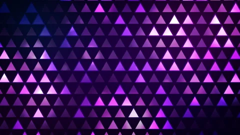 Dark Violet Triangle Mosaic with Neon Light Accents Video stock 327774622