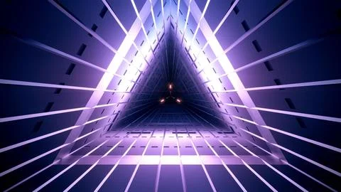 Dark violet tunnel 3D illustration Stock Illustration