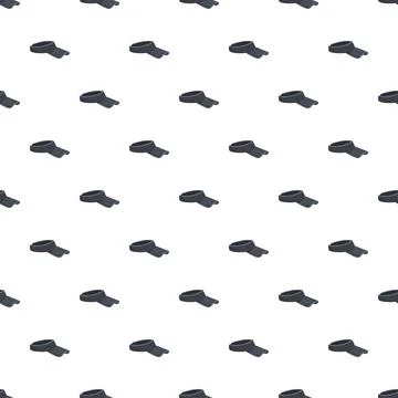 Dark visor sun hats repeating seamless pattern Stock Illustration