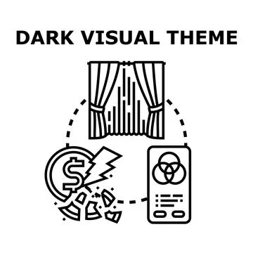 Dark visual theme concept illustration with black management Stock Illustration
