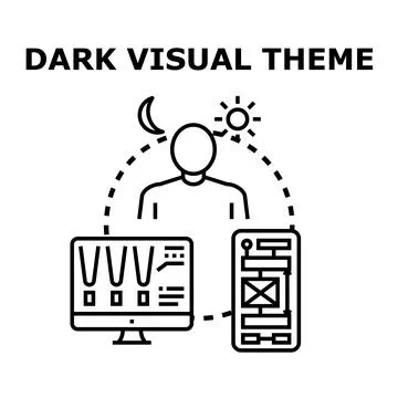 Dark visual theme for user interface application development Illustrazione stock