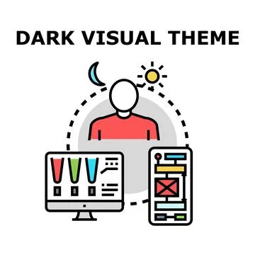 Dark visual theme for user interface application development 库存插图