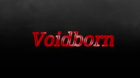 Dark voidborn text title animation with red neon glow effect with text subtle Stock Footage 345500206