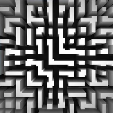 Dark wall composition in top perspective view illustration Stock Illustration