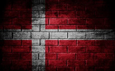 Dark wall with the flag Stock Photos