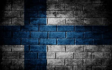 Dark wall with the flag Stock Photos