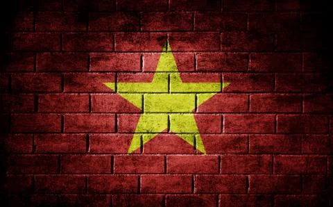 Dark wall with the flag Stock Photos