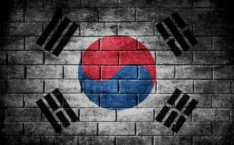 Dark wall with the flag Stock Photos