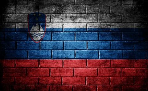 Dark wall with the flag Stock Photos