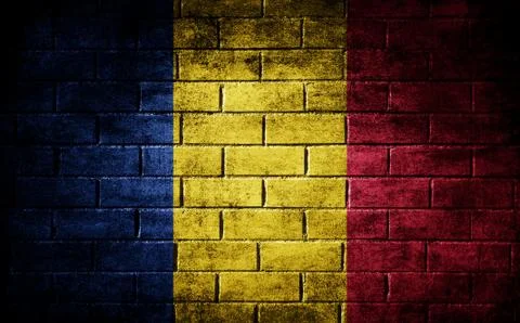 Dark wall with the flag Stock Photos