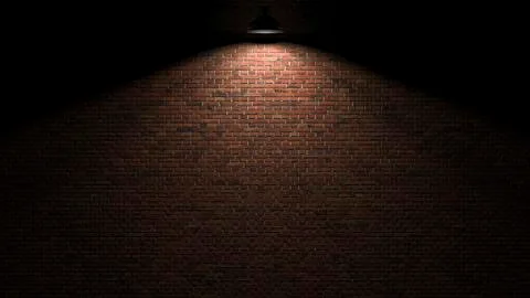 Dark wall with lamp above 3d rendering 库存插图