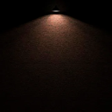 Dark wall with lamp above 3d rendering 스톡 일러스트