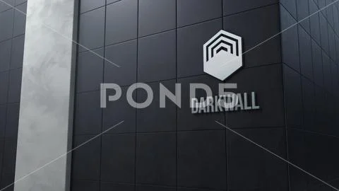 Dark Wall Logo Mockup Plantilla PSD