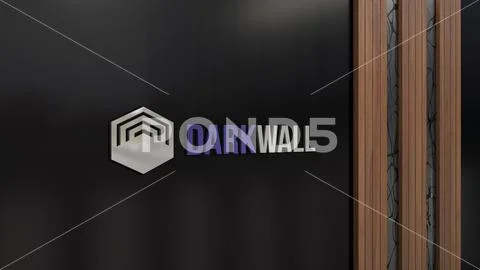 Dark Wall Logo Mockup Plantilla PSD