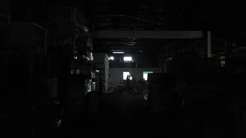 Dark Warehouse Welding Metal Video stock 212907196
