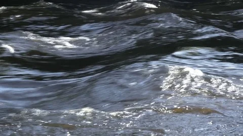 Dark Water of Fast Flowing River Stockbeeldmateriaal 74613559