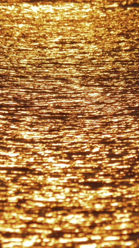 Dark water with golden sun path Stock Footage 346151623