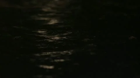 Dark water by night Stock Footage 22256074