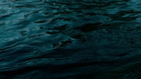 Dark water, ripples on the surface of the river Stock Footage 266987645