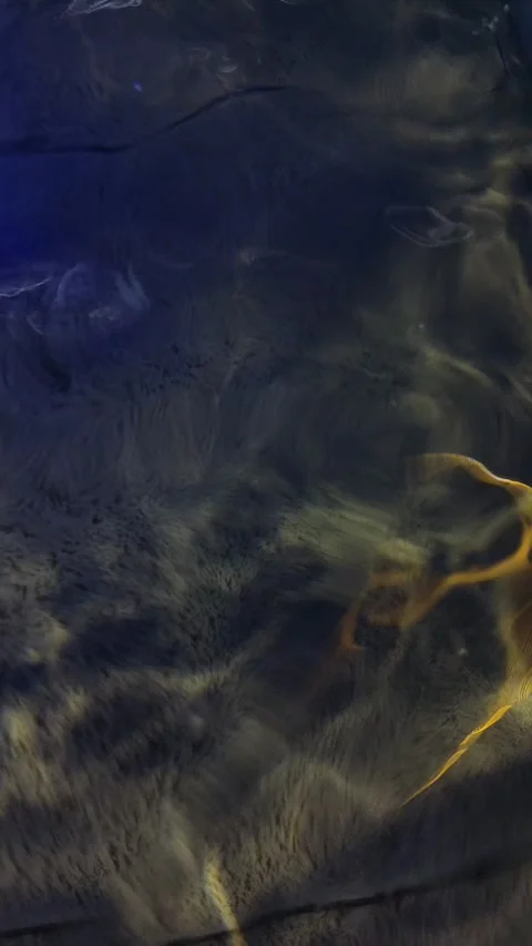 Dark water surface with light reflections and faint green glow Stock Footage 335160620