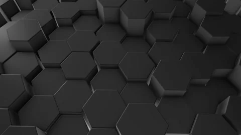 Dark wave hexagonal background animation. Stock Footage 166386645