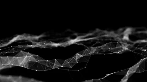 Dark wave of particles. Abstract background with a dynamic wave. Stock Footage 271466770