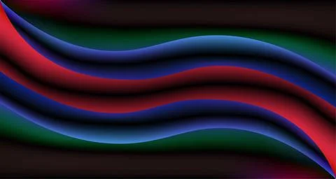 Dark wave with red blue gradient light effect. Retro futuristic fluid neon .. Illustrazione stock