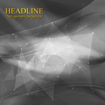 Dark wavy tech low poly background Illustrazione stock