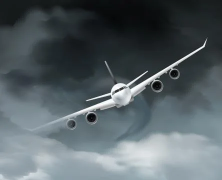 Dark Weather Aircraft Composition Stock Illustration