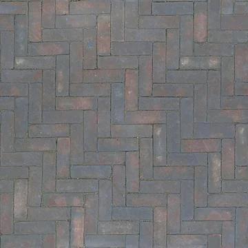 Dark Weathered Brick Paver Pattern in Herringbone Layout Stock Photos