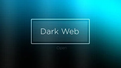 Dark Web Button on a Computer or Phone is Activated - Straight On Angle0 Stock Illustration