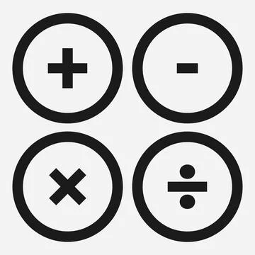 Dark web button with math symbols. Round shapes on white background. 10 eps Stock Illustration