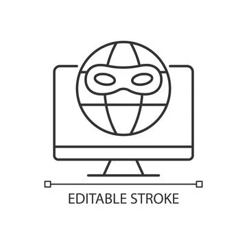 Dark web linear icon Stock Illustration