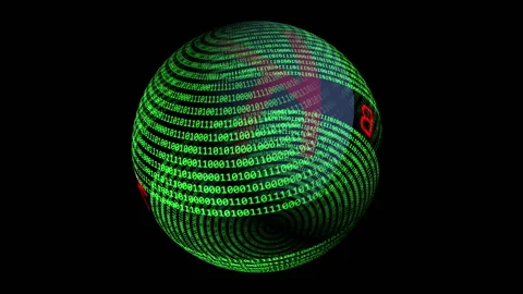 Dark web rotating sphere concept Stock Footage 130823689